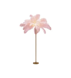 Lampa podłogowa FEATHER PALM 165 Cm  Pióra różowa