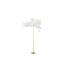 Lampa podłogowa FEATHER PALM 165 Cm Pióra biała