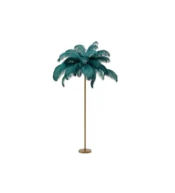 Lampa podłogowa FEATHER PALM 165 cm pióra turkusowa