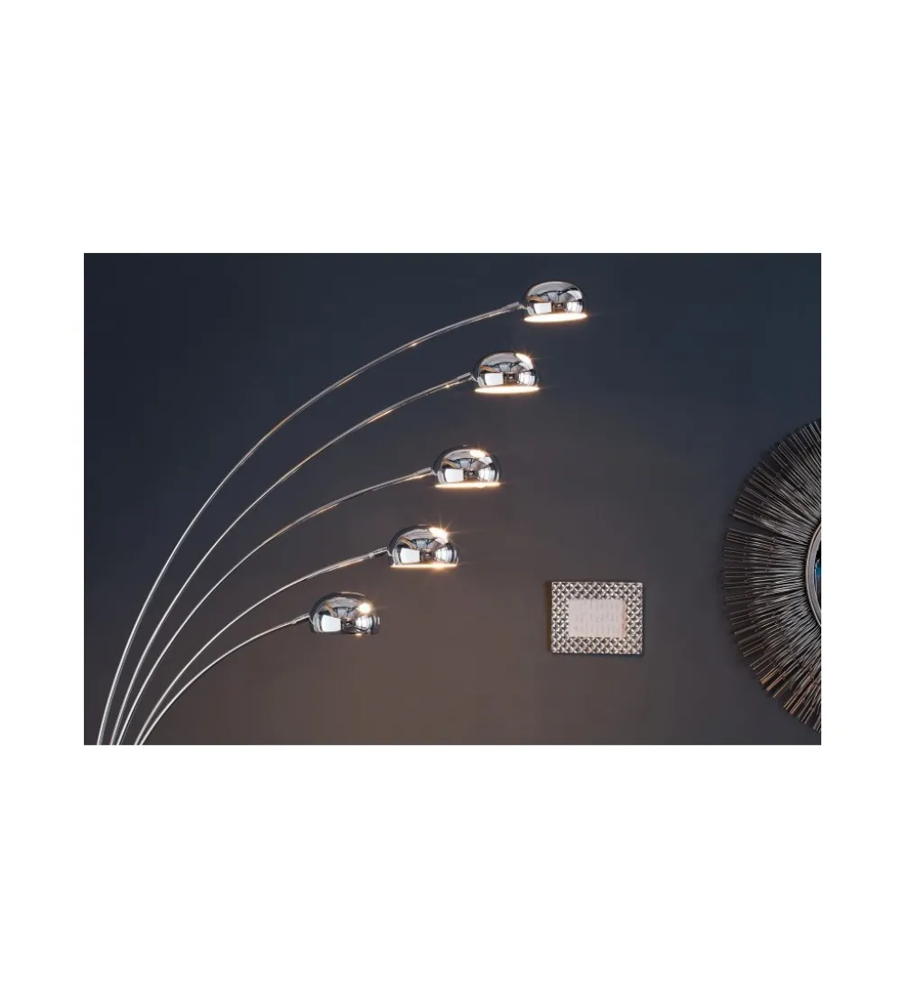 Lampa podłogowa Five chrom 200 cm srebrna