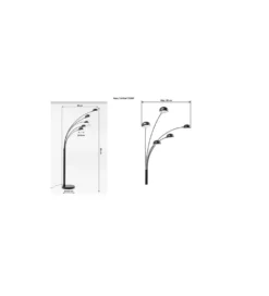 Lampa podłogowa FIVE FINGERS 201 cm srebrna