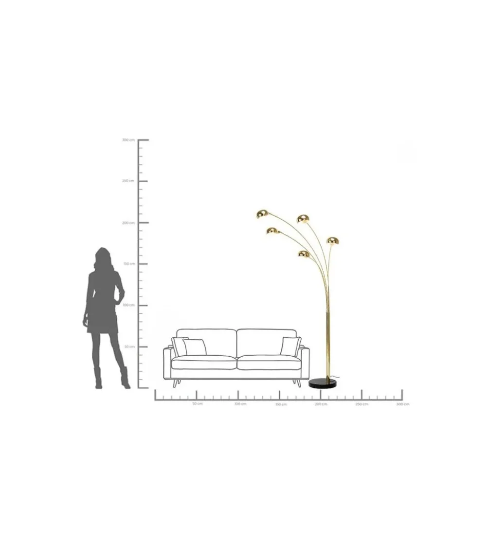 Lampa podłogowa FIVE FINGERS 215 cm złota