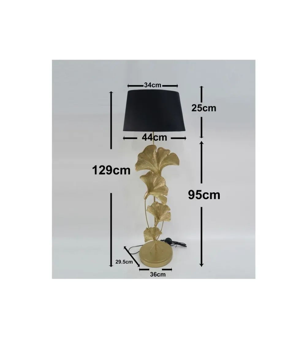 Lampa podłogowa GINKGO LEAFS 129 cm złoty