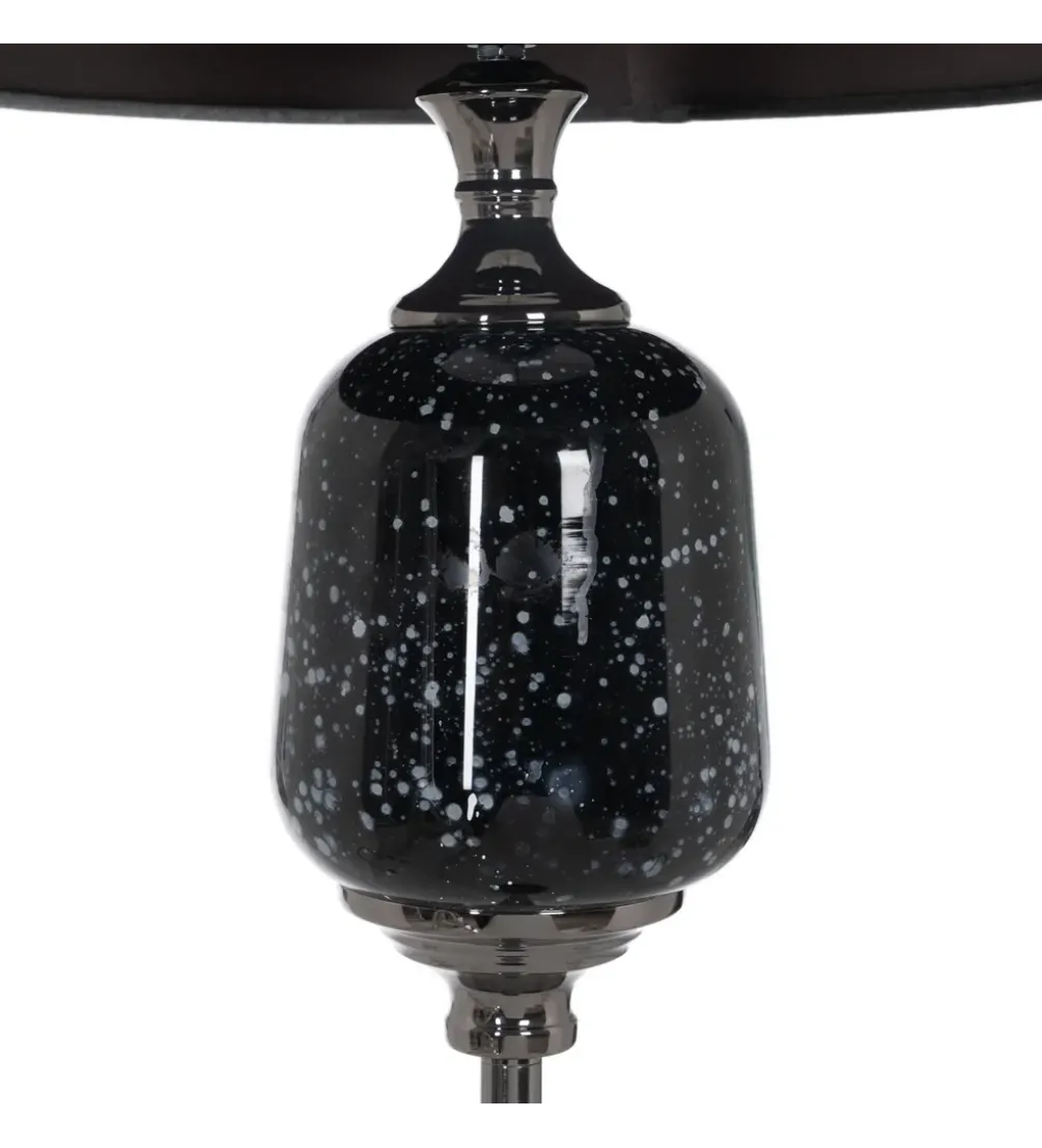 Lampa podłogowa HEMLA 156 cm szklana czarno szara