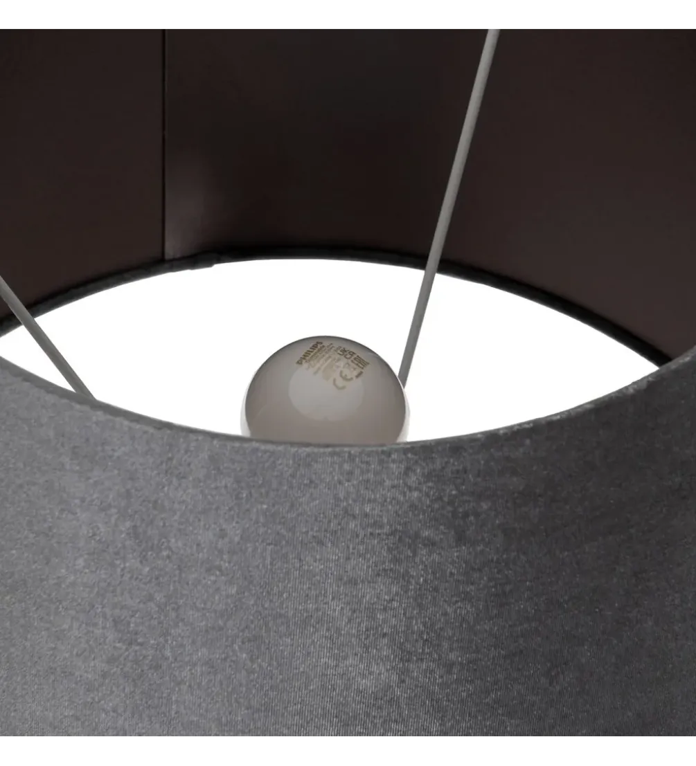 Lampa podłogowa HEMLA 156 cm szklana czarno szara