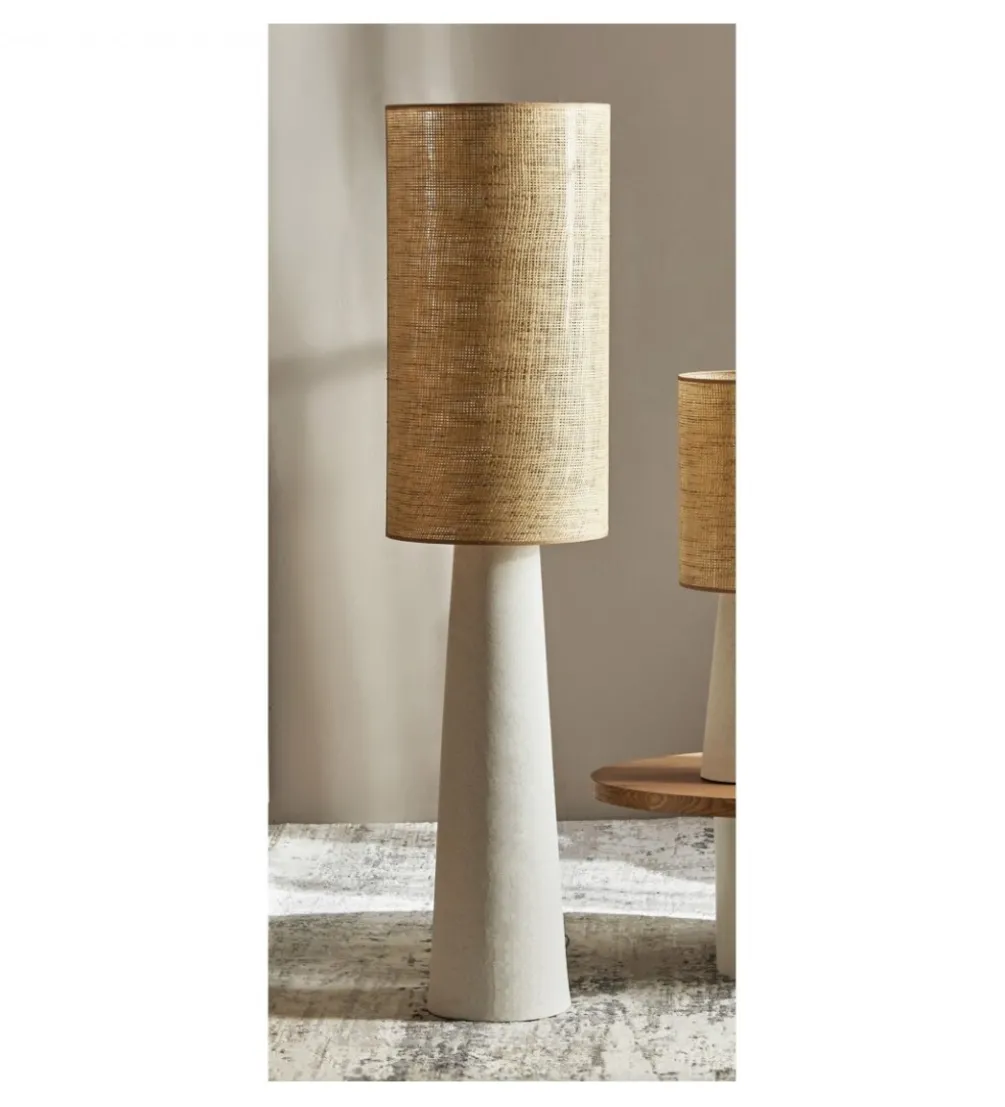 Lampa podłogowa HERACLES 143 cm ceramika ratan