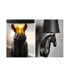 Lampa podłogowa Koń Horse Black Beauty czarna