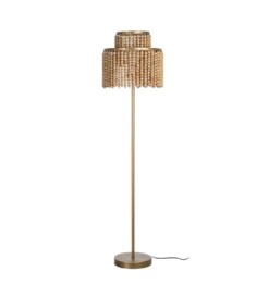 Lampa podłogowa KORGAL 152 cm naturalna złota