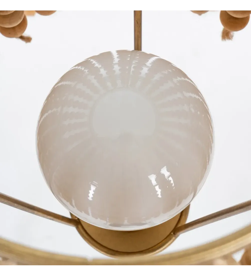 Lampa podłogowa KORGAL 152 cm naturalna złota