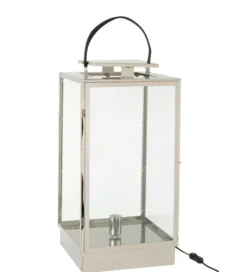 Lampa podłogowa LATARNIA 76 cm srebrna