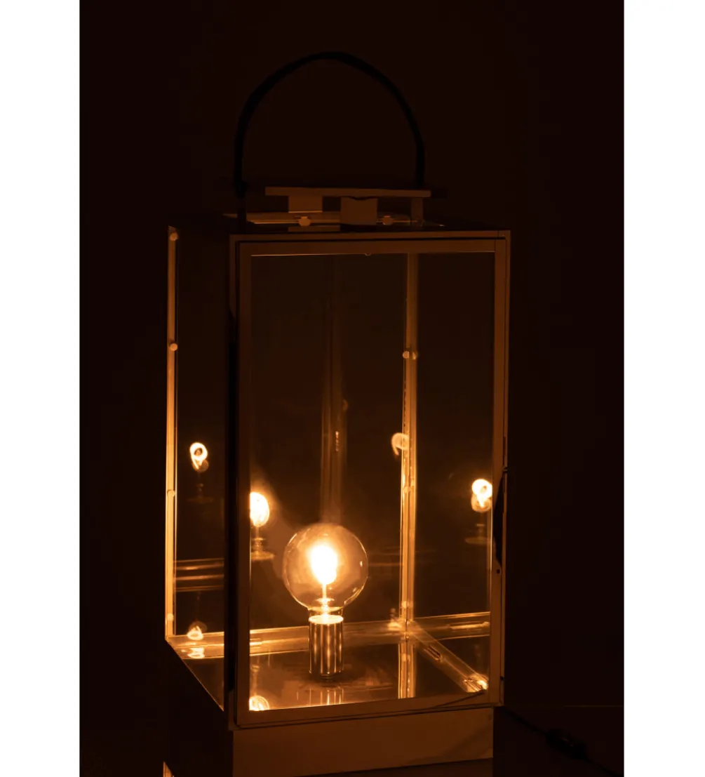 Lampa podłogowa LATARNIA 76 cm srebrna