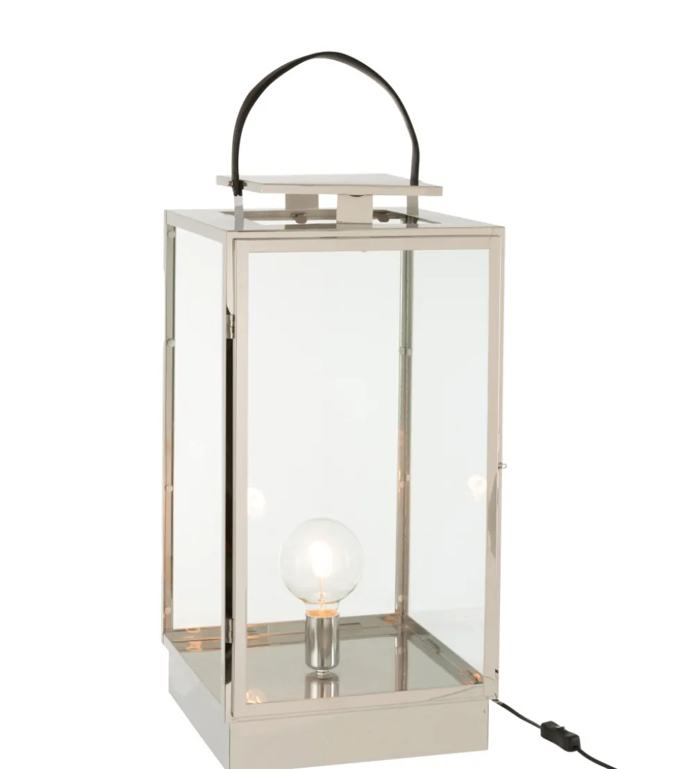 Lampa podłogowa LATARNIA 76 cm srebrna