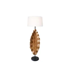 Lampa podłogowa LEAF 130 cm drewno teak