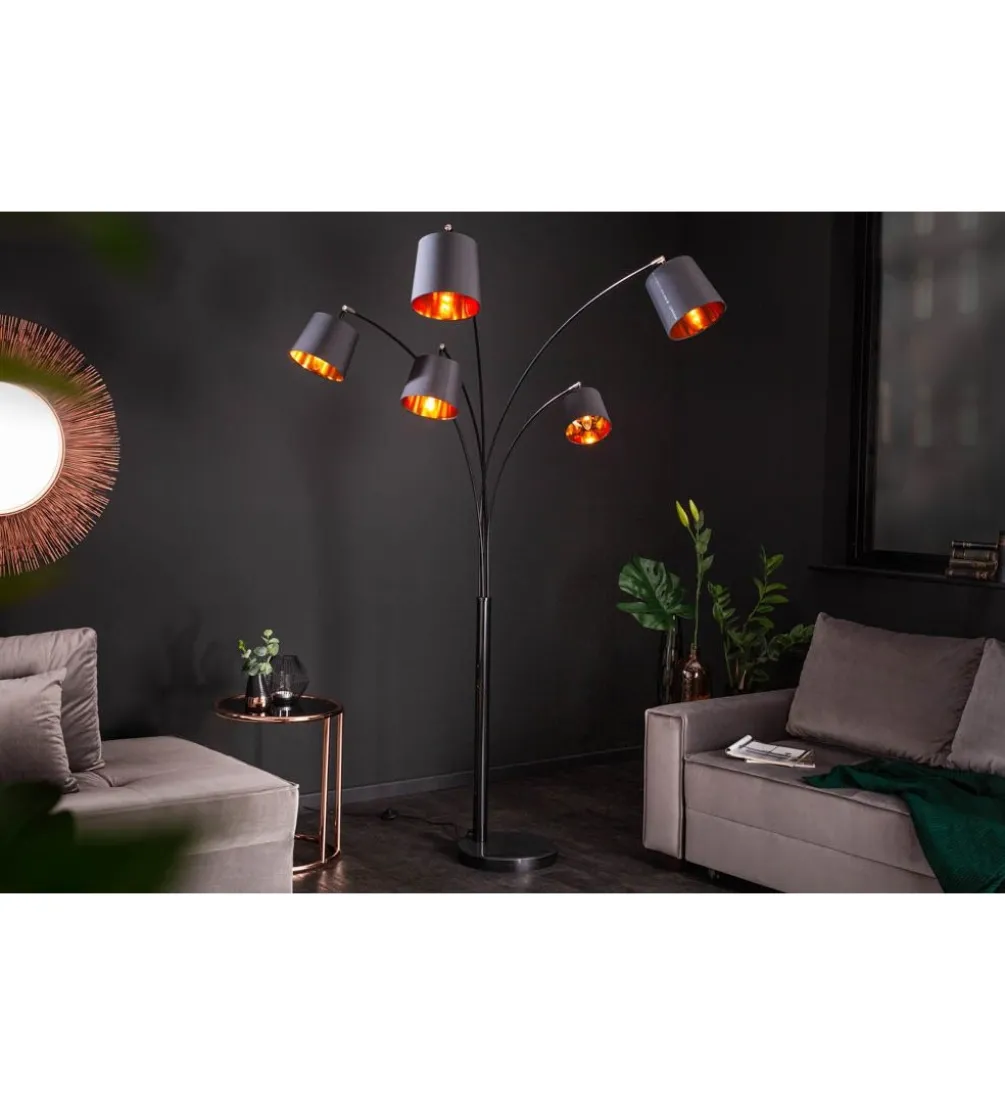 Lampa podłogowa Levels 202 cm czarno złota