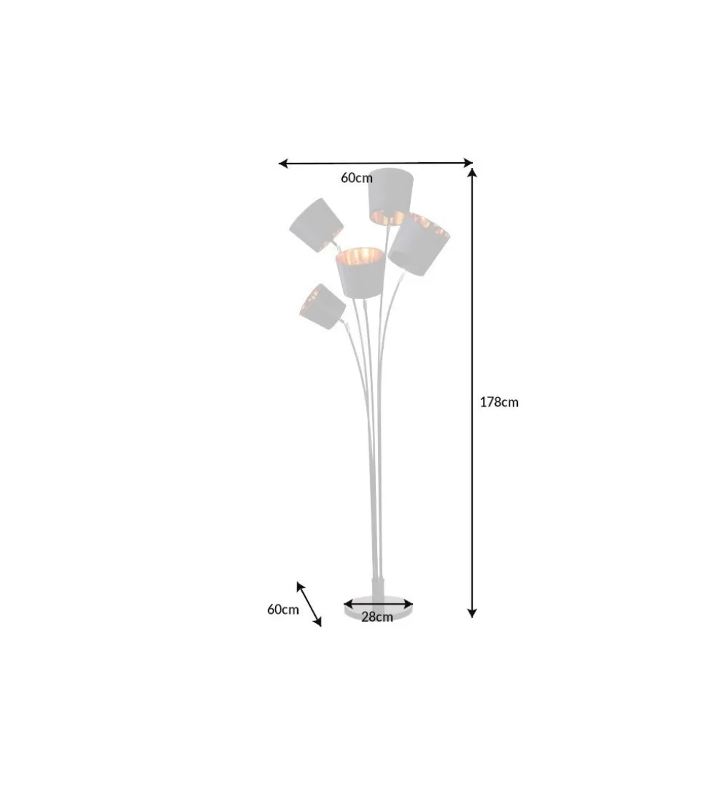 Lampa podłogowa Levels 178 cm czarno złota