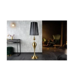 Lampa podłogowa Lucie 160 cm czarno złota