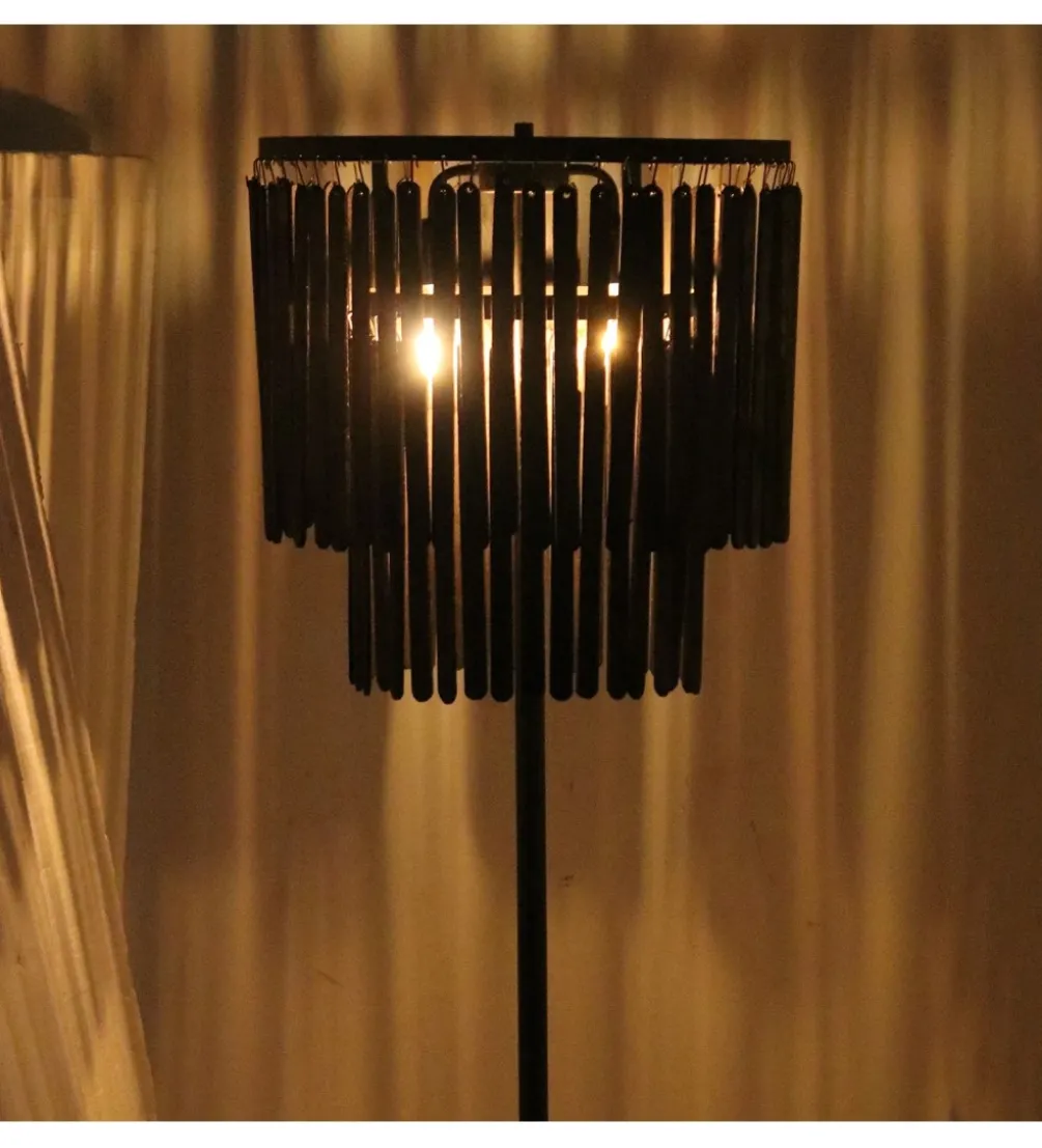 Lampa podłogowa LUTER 148 cm czarna