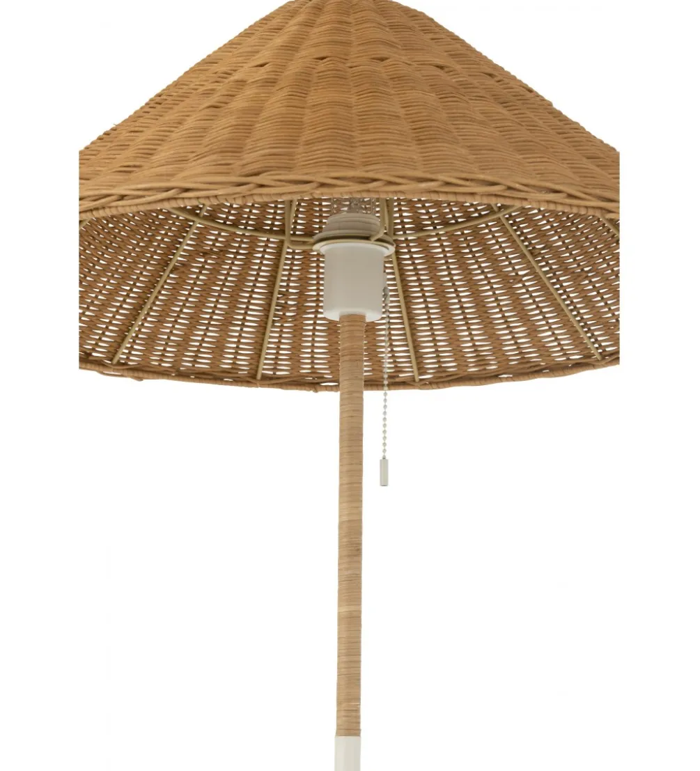 Lampa podłogowa MERTAN 154 cm rattan biała