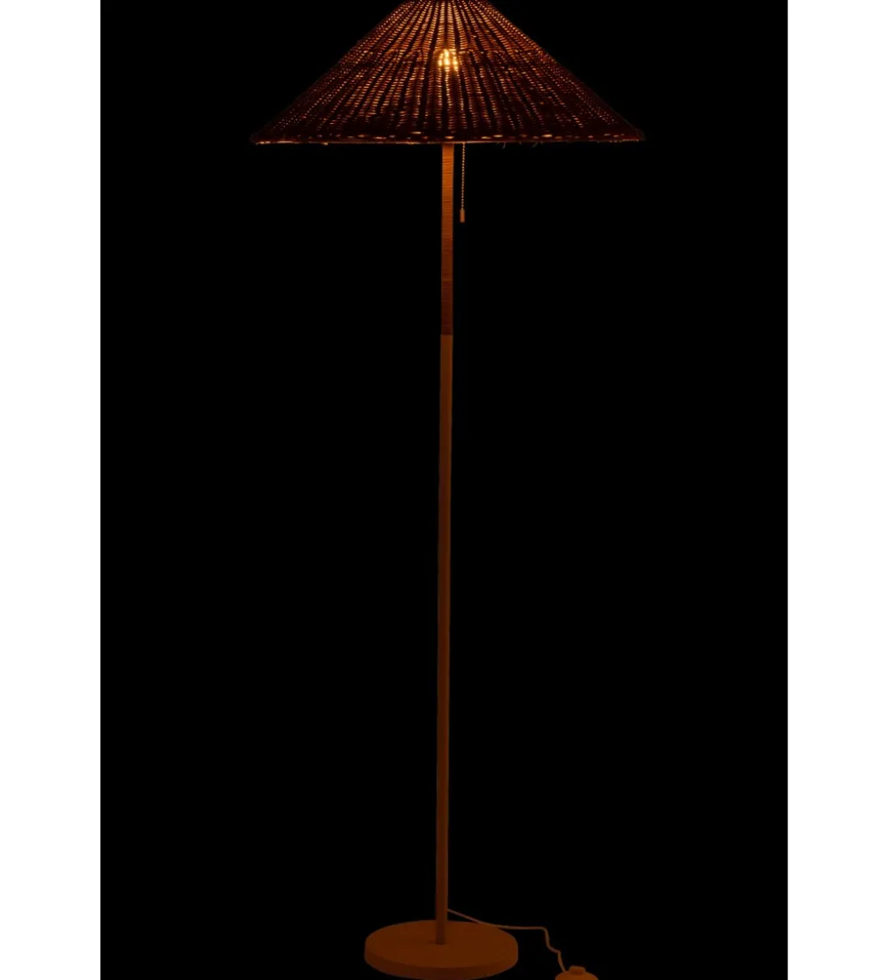 Lampa podłogowa MERTAN 154 cm rattan biała