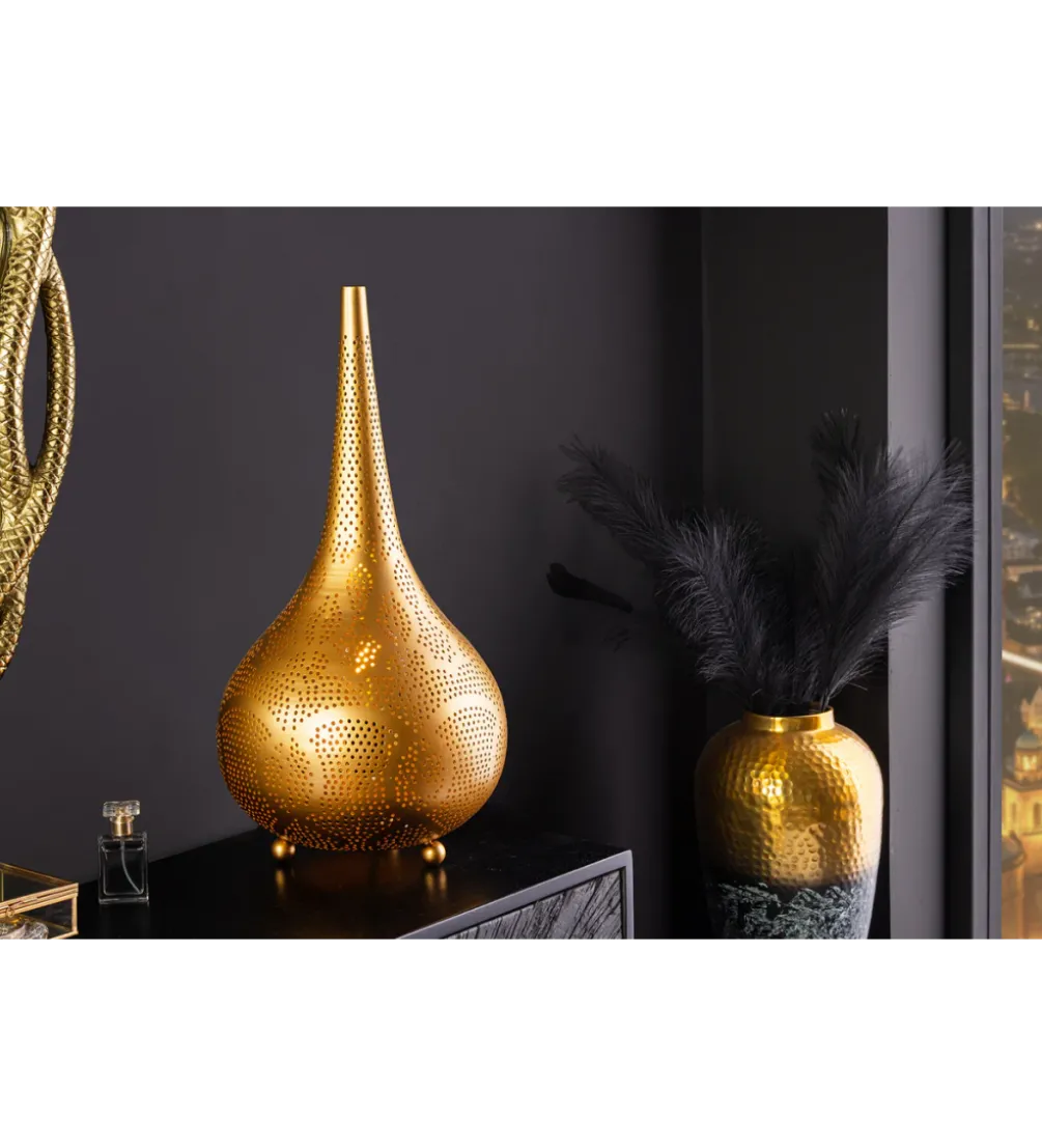 Lampa podłogowa ORIENT LIVING 50 cm ze złotym dekorem