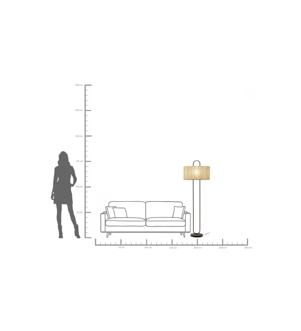 Lampa podłogowa PHILADELPHIA 152 cm czarna