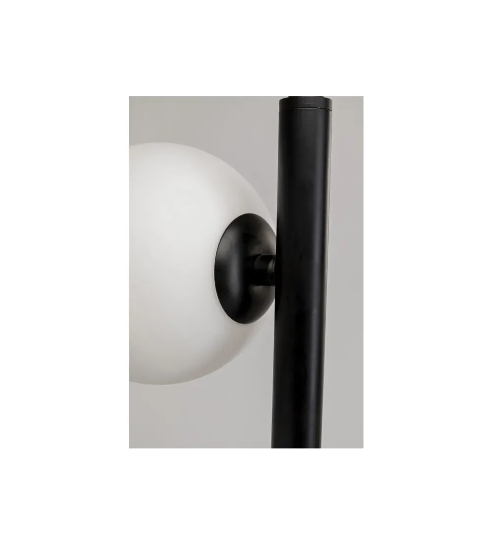 Lampa podłogowa SCALA BALLS 160 cm czarna z mlecznymi kloszami
