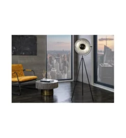 Lampa podłogowa Studio 146 cm czarno srebrna