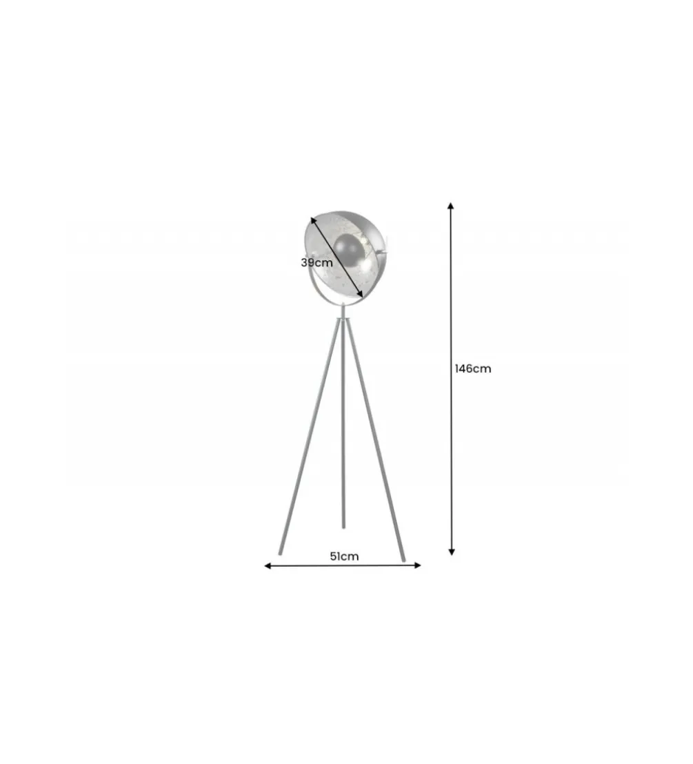 Lampa podłogowa Studio 146 cm czarno srebrna