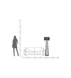 Lampa podłogowa TIMON 160 cm czarna