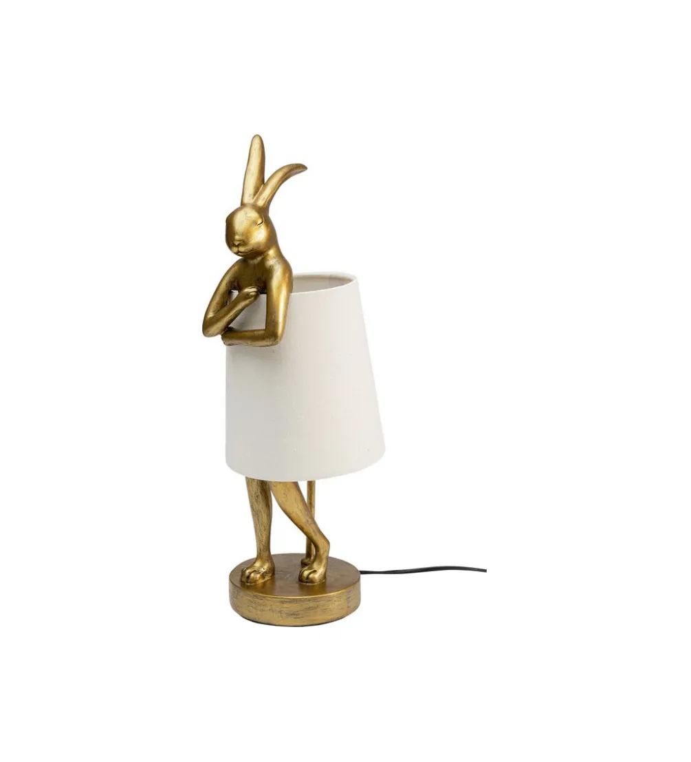 Lampa stołowa Animal Rabbit 50 cm złoto biała