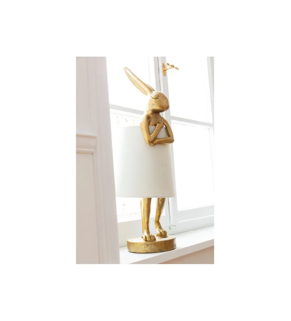 Lampa stołowa Animal Rabbit 50 cm złoto biała