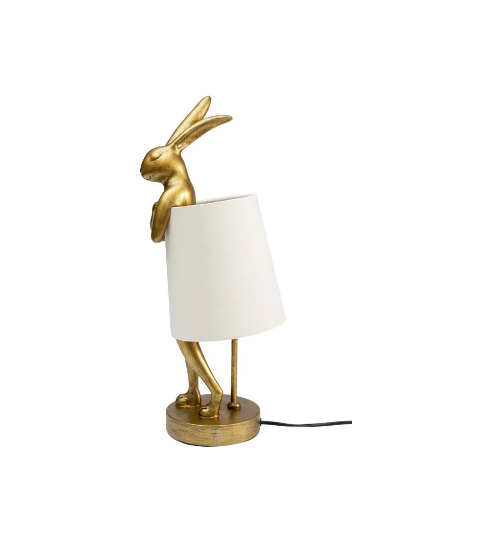 Lampa stołowa Animal Rabbit 50 cm złoto biała