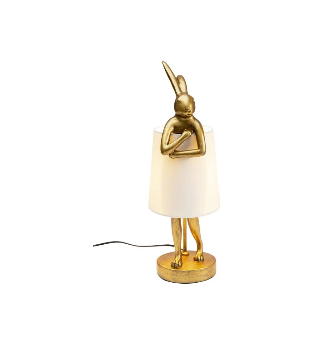 Lampa stołowa Animal Rabbit 50 cm złoto biała