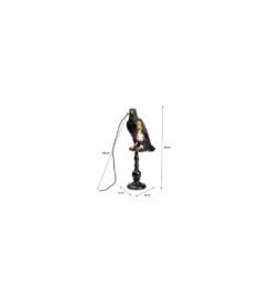 Lampa stołowa ANIMAL SITTING CROW 61 cm czarna