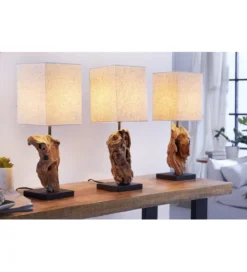 Lampa stołowa Driftwood Hypnotic beżowa