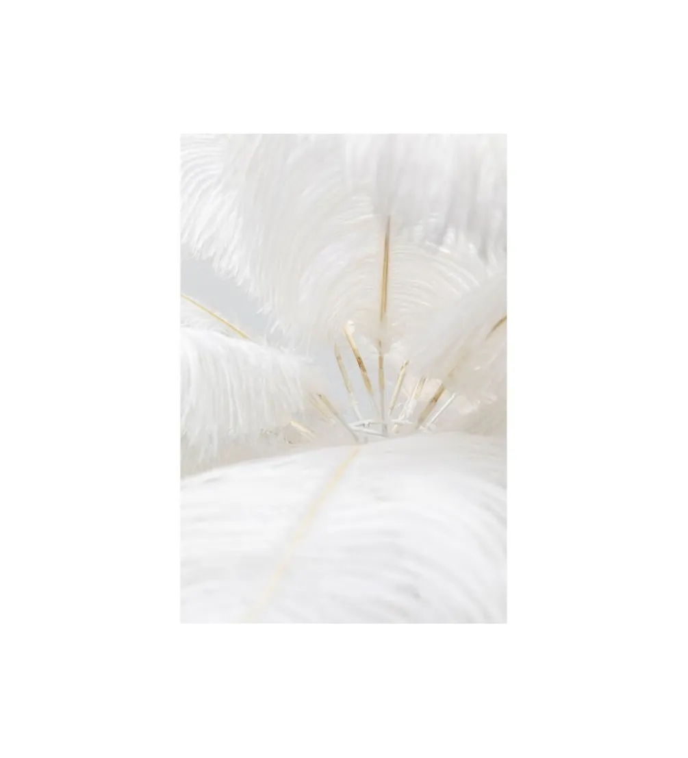 Lampa stołowa FEATHER PALM 60 cm pióra biała