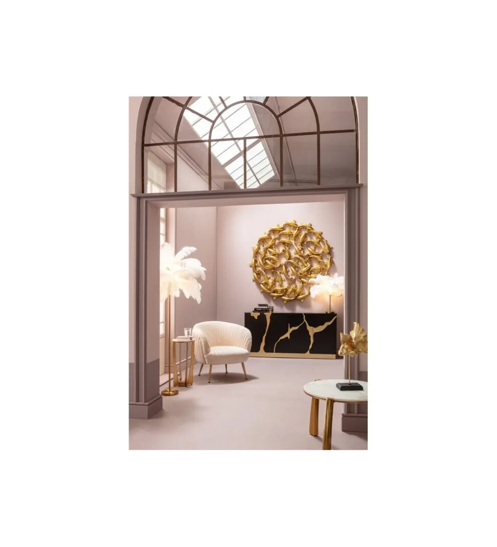 Lampa stołowa FEATHER PALM 60 cm pióra biała