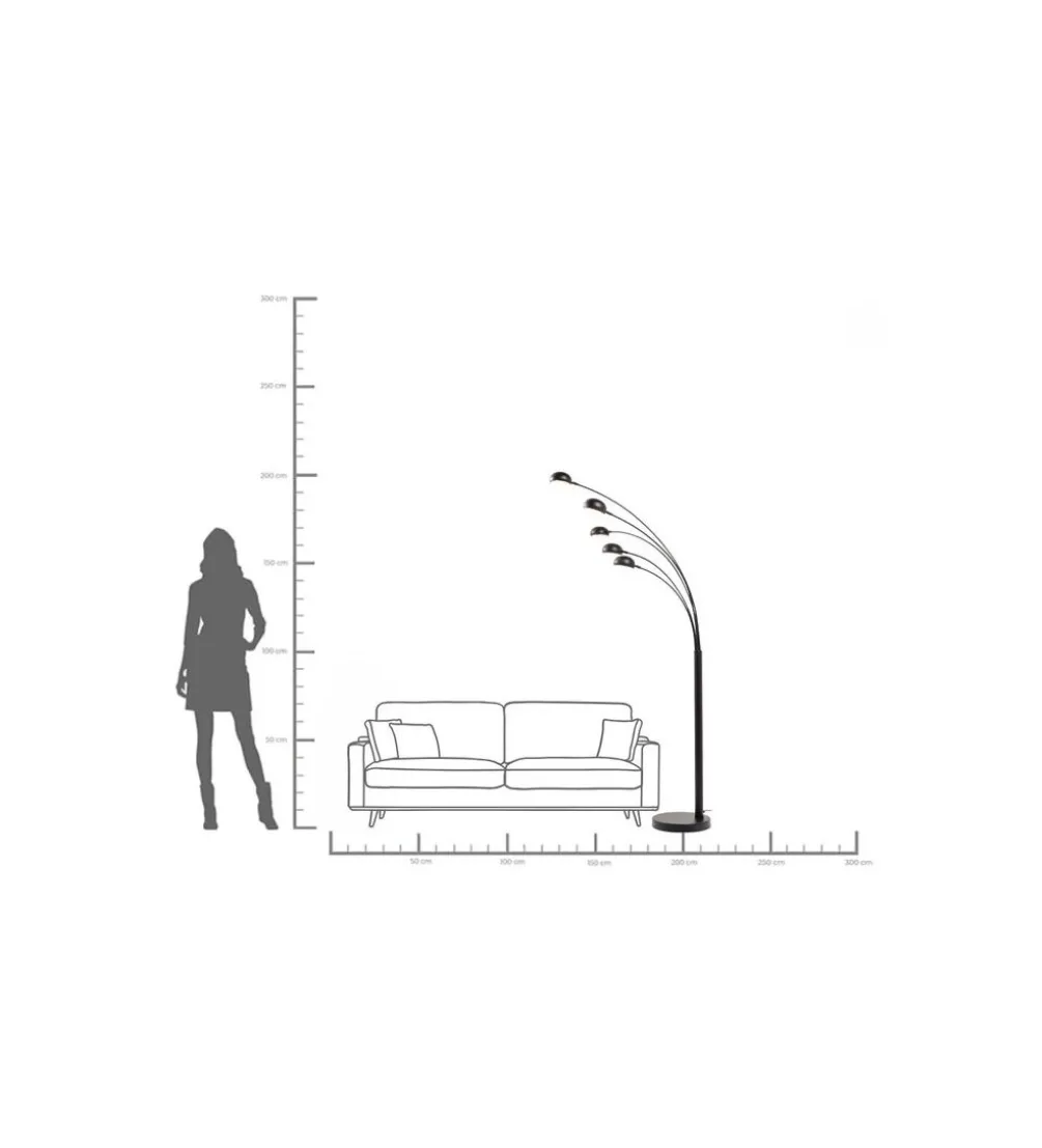 Lampa stołowa FIVE FINGERS 201 cm czarna