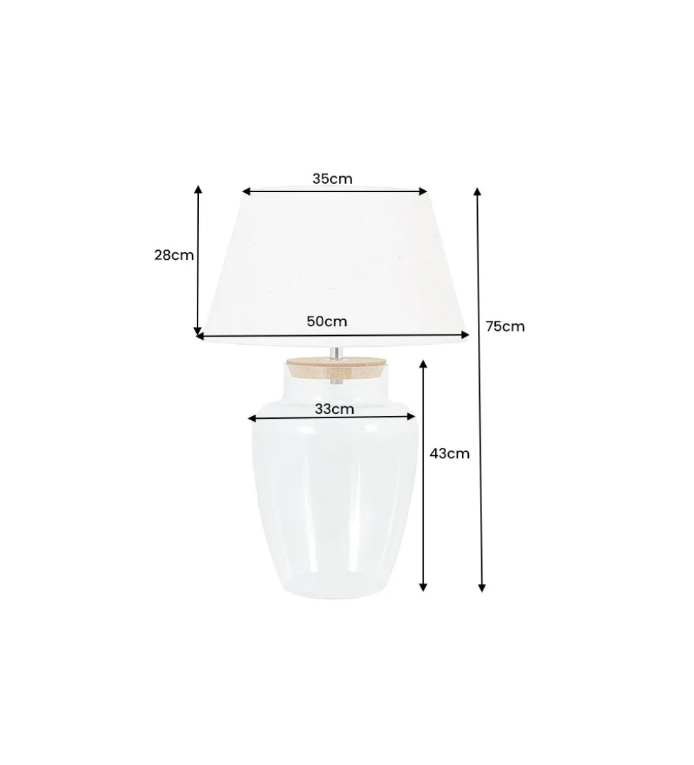Lampa stołowa GLASI 50 cm transparentna