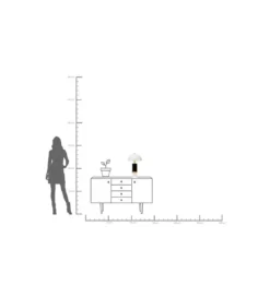 Lampa stołowa JOSY 51 cm czarno biało
