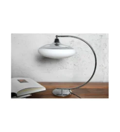 Lampa stołowa Luna Logo 45 cm srebrna