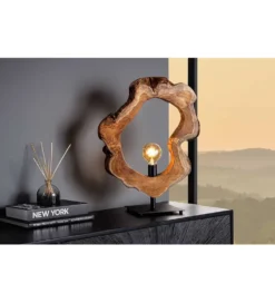Lampa stołowa MIKO 55 cm drewno teak