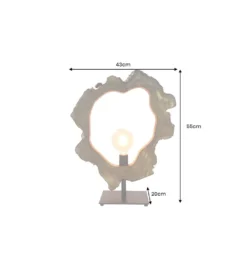 Lampa stołowa MIKO 55 cm drewno teak
