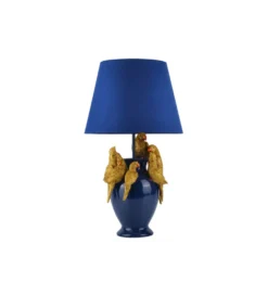 Lampa stołowa PARROT 50 cm niebieska złota
