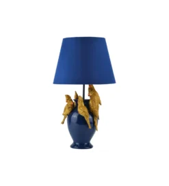 Lampa stołowa PARROT 50 cm niebieska złota
