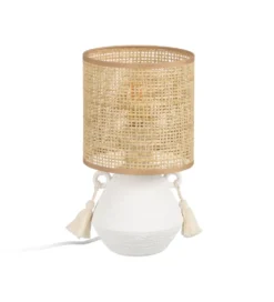 Lampa stołowa REVAN 27 cm ceramika biała