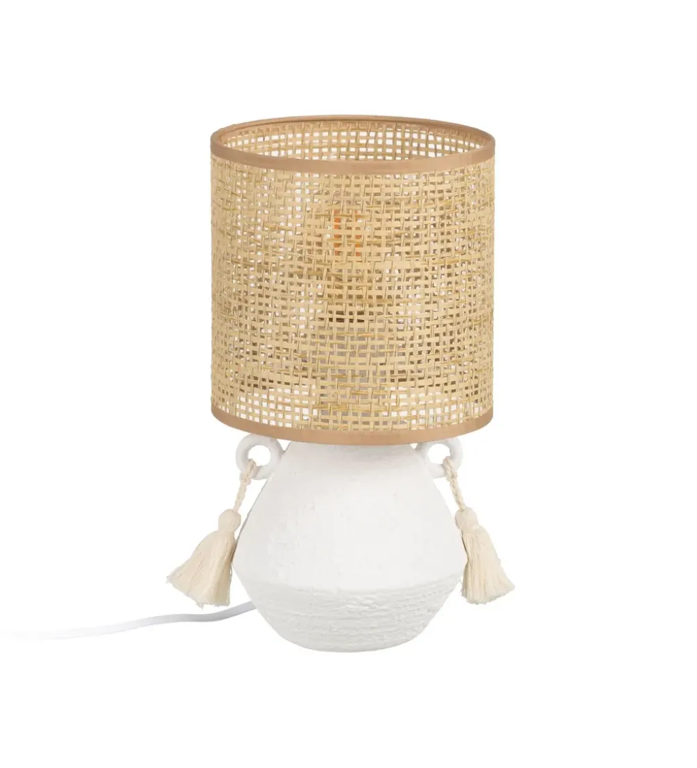 Lampa stołowa REVAN 27 cm ceramika biała