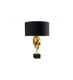 Lampa stołowa SKULL 40 cm złota