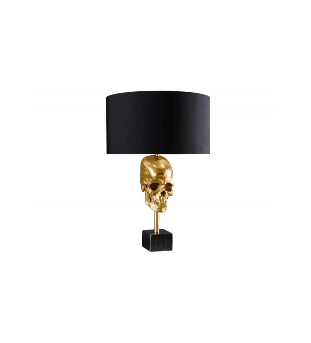 Lampa stołowa SKULL 40 cm złota