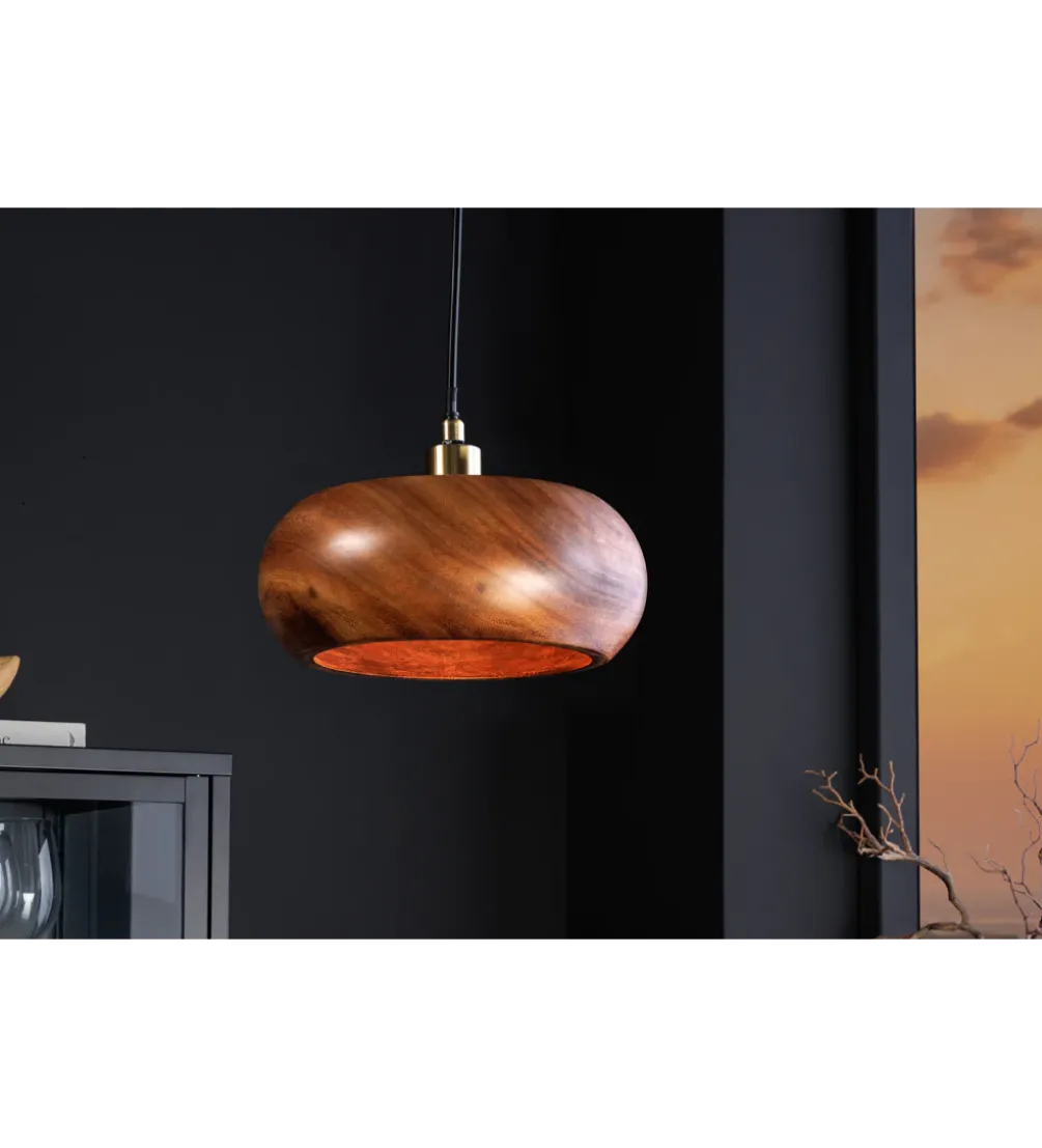 Lampa wisząca ALVA 25 cm drewno akacja